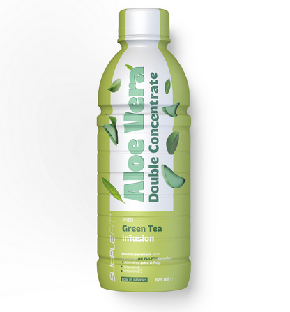 INTB062 Jus et pulpe d'aloe vera au thé vert 675 ml 