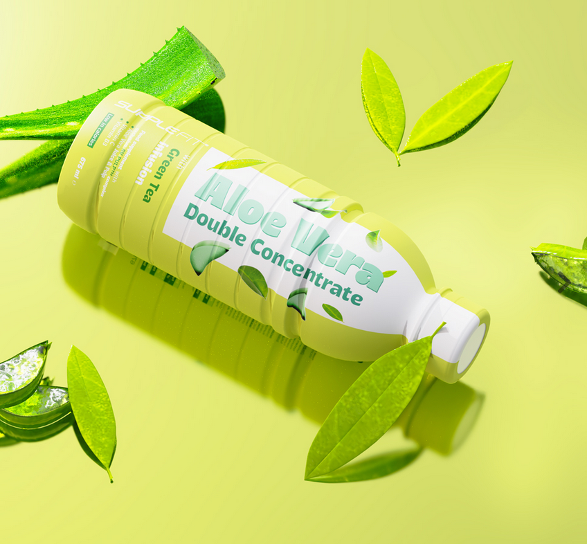 INTB062 Jus et pulpe d'aloe vera au thé vert 675 ml 