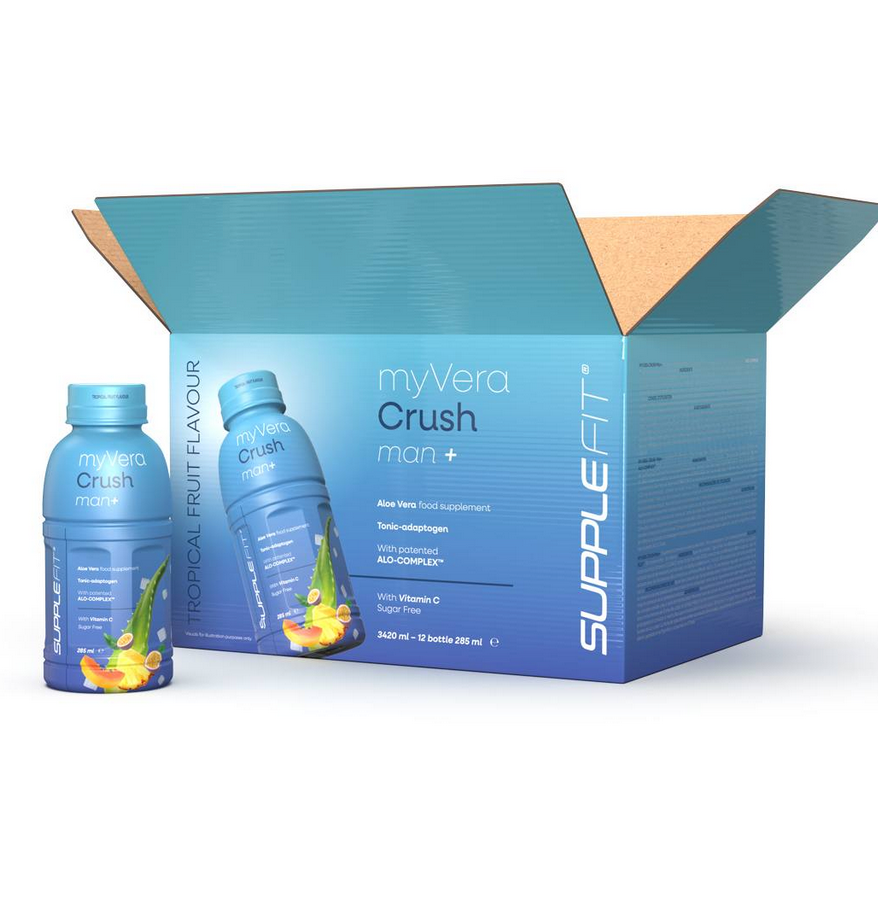 MYVERA CRUSH Man+ Integratore alimentare in bottiglie monodose da 285 ml