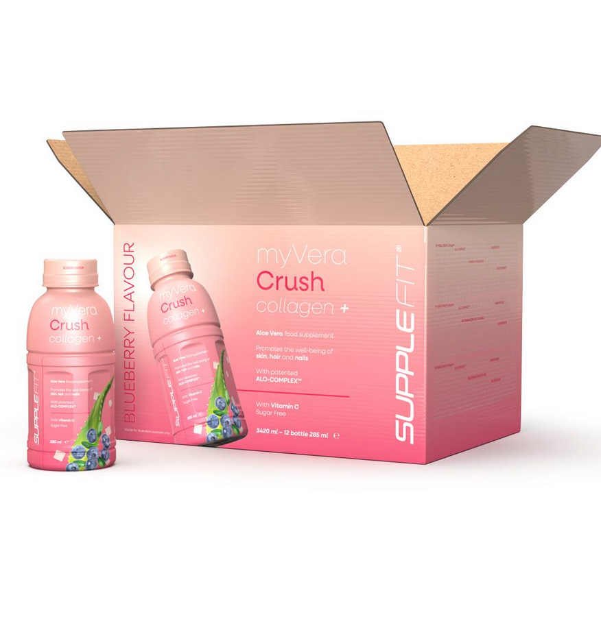 MYVERA CRUSH Collagen+ Integratore alimentare in bottiglie monodose da 285 ml