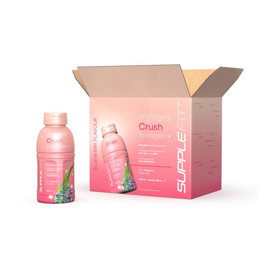 MYVERA CRUSH Collagen+ Integratore alimentare in bottiglie monodose da 285 ml